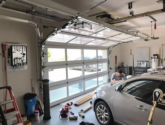 Garage door noise reduction service by Mansfield Garage Door Repair in Mansfield