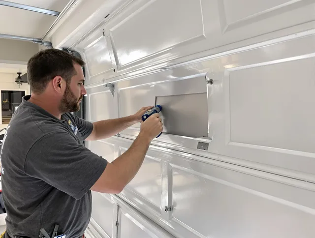 Garage door panel repair by Mansfield Garage Door Repair in Mansfield